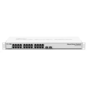 MikroTik Cloud Smart Switch CSS326-24G-2S+RM, 24 porturi gigabit neblocante, 2xSFP+, cip de comutare Marvell DX, SwOS