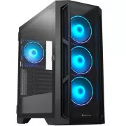 Carcasă CHIEFTEC APEX, E-ATX, 1x USB-C 3.2, 2x USB 3.0, 4x ventilatoare ARGB de 120 mm, Hub ARGB, negru