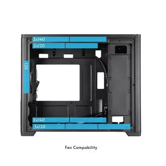 Carcasa CHIEFTEC BX-MESH, mATX, 1xUSB-C 3.1, 1xUSB 3.1, 1x ventilator de 120 mm, negru