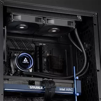 CHIEFTEC CPU racire cu apa Iceberg 240 Dark, 2x120mm, bloc de apa ARGB, LGA1851, AM5, negru