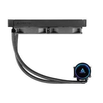 CHIEFTEC CPU racire cu apa Iceberg 240 Dark, 2x120mm, bloc de apa ARGB, LGA1851, AM5, negru