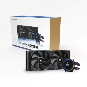 CHIEFTEC CPU racire cu apa Iceberg 240 Dark, 2x120mm, bloc de apa ARGB, LGA1851, AM5, negru