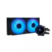 CHIEFTEC Iceberg 240 CPU racire cu apa, 2x120mm ARGB, bloc de apa ARGB, LGA1851, AM5, negru