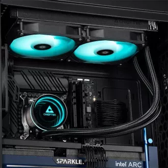 CHIEFTEC Iceberg 240 CPU racire cu apa, 2x120mm ARGB, bloc de apa ARGB, LGA1851, AM5, negru