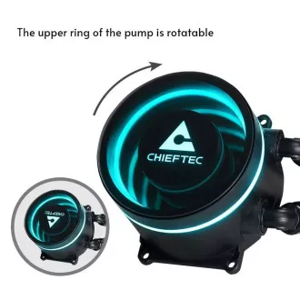 CHIEFTEC Iceberg 360 CPU racire cu apa, 2x360mm ARGB, bloc de apa ARGB, LGA1851, AM5, negru