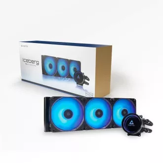 CHIEFTEC Iceberg 360 CPU racire cu apa, 2x360mm ARGB, bloc de apa ARGB, LGA1851, AM5, negru