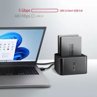 AXAGON ADSA-D25, USB 3.2 Gen 1 - 2x SATA 6G 2.5" SSD/HDD CLONE MINI stație de andocare