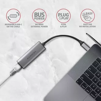 Placă de rețea AXAGON ADE-25RC USB-C 3.2 Gen 1 - 2.5 Gigabit Ethernet, Realtek 8156, instalare automată, gri Placă de rețea AXAGON ADE-25RC USB-C 3.2 Gen 1 - 2.5 Gigabit Ethernet, Realtek 8156, instalare automată, gri