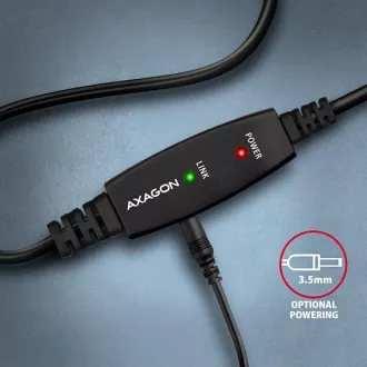 AXAGON ADR-220B, USB 2.0 AM -> Cablu conexiune activă / repetor BM, 20m