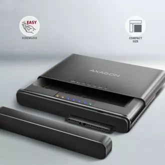 AXAGON ADSA-CC USB-C 10Gbps - Adaptor NVMe M.2 SSD și SATA 2,5"/3,5" SSD/HDD CLONE MASTER 2