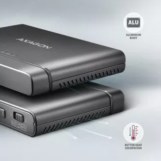 AXAGON ADSA-CC USB-C 10Gbps - Adaptor NVMe M.2 SSD și SATA 2,5"/3,5" SSD/HDD CLONE MASTER 2