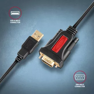 AXAGON ADS-1PSN, USB-A 2.0 - Adaptor / cablu serial RS-232 DB9-M Prolific 1.5m