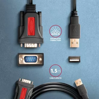 AXAGON ADS-1PSN, USB-A 2.0 - Adaptor / cablu serial RS-232 DB9-M Prolific 1.5m
