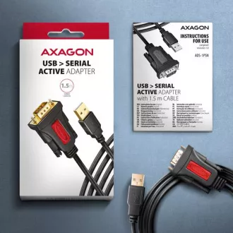 AXAGON ADS-1PSN, USB-A 2.0 - Adaptor / cablu serial RS-232 DB9-M Prolific 1.5m