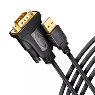 AXAGON ADS-1PQN, USB-A 2.0 - Adaptor / cablu serial RS-232 DB9-M FTDI 1,5m