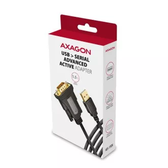 AXAGON ADS-1PQN, USB-A 2.0 - Adaptor / cablu serial RS-232 DB9-M FTDI 1,5m