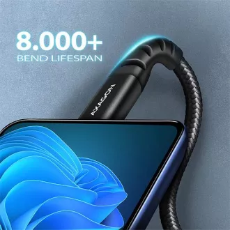 AXAGON BUCM-CM15AB, cablu HQ USB-C <-> USB-C, 1.5m, USB 2.0, PD 60W 3A, ALU, împletit, negru AXAGON BUCM-CM15AB, cablu HQ USB-C <-> USB-C, 1.5m, USB 2.0, PD 60W 3A, ALU, împletit, negru