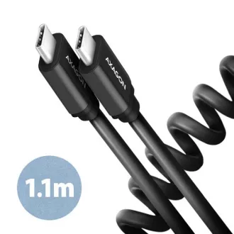 AXAGON BUCM-CM20TB, cablu TWISTER USB-C <-> USB-C, 1.1m, USB 2.0, PD 60W 3A, ALU, tpe, negru