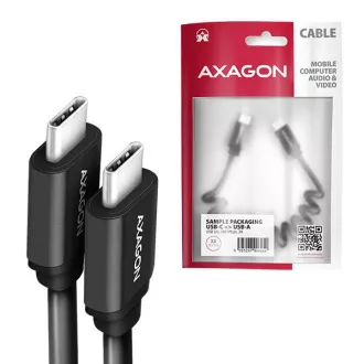 AXAGON BUCM-CM20TB, cablu TWISTER USB-C <-> USB-C, 1.1m, USB 2.0, PD 60W 3A, ALU, tpe, negru