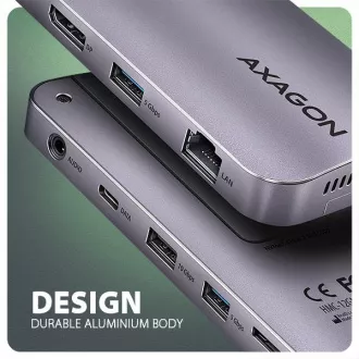 AXAGON HMC-12GM2, hub USB 10Gbps, 3x USB-A, USB-C, HDMI, DP, RJ-45 GLAN, M.2, SD/mSD, audio, PD 100W, cablu USB-C 50cm