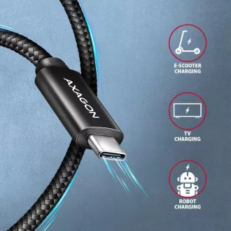 AXAGON BUCM4X-CM10AB Cablu NewGEN+ USB-C <-> USB-C, 1m, USB4 Gen 3×2, PD 240W 5A, 8K HD, ALU, împletit, negru