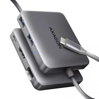 Hub AXAGON HMC-5HL USB 5Gbps, 2x USB-A, HDMI 4k/60Hz, RJ-45 GLAN, PD 100W, cablu USB-C 20cm
