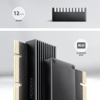 AXAGON PCEM2-XS, PCIe x16 - Adaptor slot M.2 NVMe M-key, capac cu radiator pentru racire pasiva