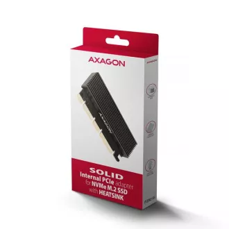 AXAGON PCEM2-XS, PCIe x16 - Adaptor slot M.2 NVMe M-key, capac cu radiator pentru racire pasiva