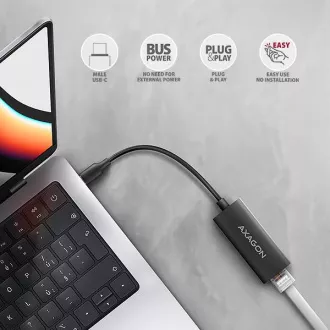 AXAGON ADE-ARC, USB-C 3.2 Gen 1 - Placă de rețea Gigabit Ethernet, Realtek 8153, instalare automată