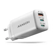 AXAGON ACU-DPQ65W, încărcător de rețea GaN 65W, 3x porturi (USB-A + dual USB-C), PD3.0/QC4+/PPS/Apple, alb