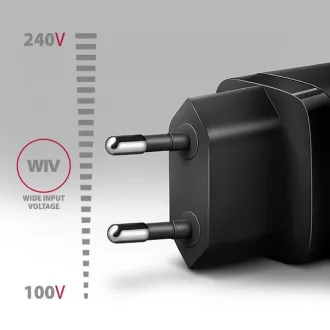 AXAGON ACU-PQ20, încărcător de rețea 20W, 2x porturi (USB-A + USB-C), PD3.0/PPS/QC4+/AFC/Apple, negru