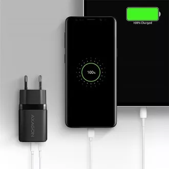 AXAGON ACU-PQ20, încărcător de rețea 20W, 2x porturi (USB-A + USB-C), PD3.0/PPS/QC4+/AFC/Apple, negru