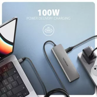 AXAGON HMC-5H, hub USB 5Gbps, 3x USB-A, HDMI 4k/30Hz, PD 100W, cablu USB-C 100cm