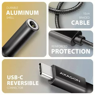 AXAGON ADA-HC, USB-C la mufă de 3,5 mm - Adaptor audio DAC de înaltă rezoluție, 384 kHz/32 biți, stereo