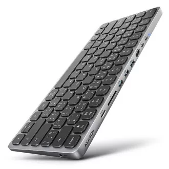 AXAGON HMC-KB-CS, hub USB 5Gbps cu tastatură CZ/SK, HDMI 4K/60Hz, 3x USB-A, SD/mSD, audio, PD 100W, cablu USB-C 60cm
