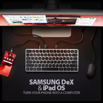 AXAGON HMC-KB-CS, hub USB 5Gbps cu tastatură CZ/SK, HDMI 4K/60Hz, 3x USB-A, SD/mSD, audio, PD 100W, cablu USB-C 60cm