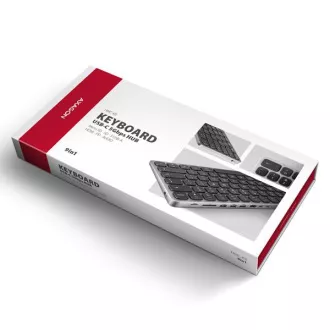 AXAGON HMC-KB-CS, hub USB 5Gbps cu tastatură CZ/SK, HDMI 4K/60Hz, 3x USB-A, SD/mSD, audio, PD 100W, cablu USB-C 60cm