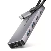 AXAGON HMC-5H60, hub USB 5Gbps, porturi 2x USB-A, 1x USB-C, HDMI 4k/60, PD 100W, cablu USB-C 15cm