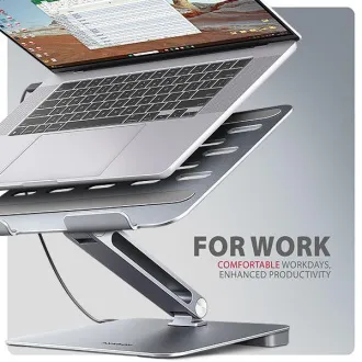 AXAGON HMC-STND, suport pentru laptopuri de 10"-17", hub USB 5Gbps, 3x USB-A, HDMI 4k/60Hz, RJ-45, PD 100W, cablu USB-C 60cm - Utilizat