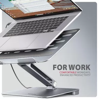 AXAGON HMC-STND, suport pentru laptopuri de 10"-17", hub USB 5Gbps, 3x USB-A, HDMI 4k/60Hz, RJ-45, PD 100W, cablu USB-C 60cm