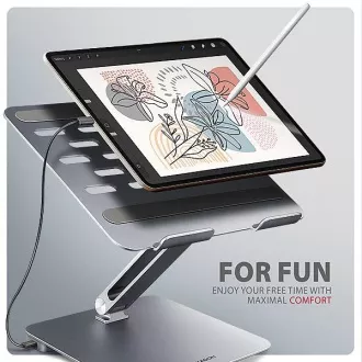 AXAGON HMC-STND, suport pentru laptopuri de 10"-17", hub USB 5Gbps, 3x USB-A, HDMI 4k/60Hz, RJ-45, PD 100W, cablu USB-C 60cm