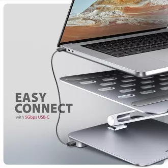 AXAGON HMC-STND, suport pentru laptopuri de 10"-17", hub USB 5Gbps, 3x USB-A, HDMI 4k/60Hz, RJ-45, PD 100W, cablu USB-C 60cm