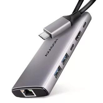 AXAGON HMC-6G2L, hub USB 10Gb/s, 2x USB-A, 1x USB-C, HDMI 4k/60, RJ-45, PD 100W, cablu USB-C 15cm