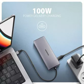 AXAGON HMC-6G2L, hub USB 10Gb/s, 2x USB-A, 1x USB-C, HDMI 4k/60, RJ-45, PD 100W, cablu USB-C 15cm