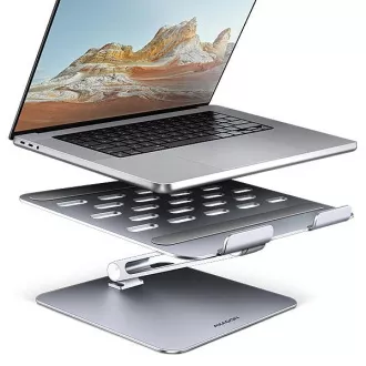 Suport laptop AXAGON STND-LQ din aluminiu HQ, 10"-17.3", înălțime și unghi reglabile, gri