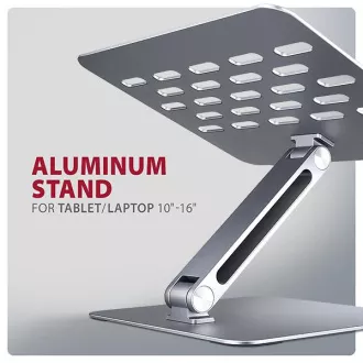 Suport laptop AXAGON STND-LQ din aluminiu HQ, 10"-17.3", înălțime și unghi reglabile, gri