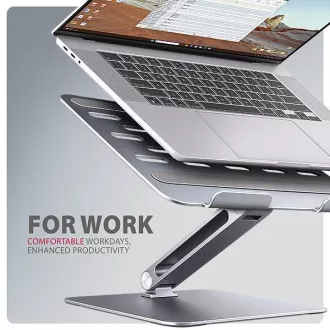 Suport laptop AXAGON STND-LQ din aluminiu HQ, 10"-17.3", înălțime și unghi reglabile, gri