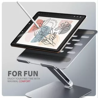 Suport laptop AXAGON STND-LQ din aluminiu HQ, 10"-17.3", înălțime și unghi reglabile, gri