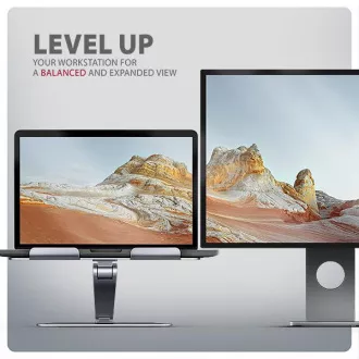 Suport laptop AXAGON STND-LQ din aluminiu HQ, 10"-17.3", înălțime și unghi reglabile, gri