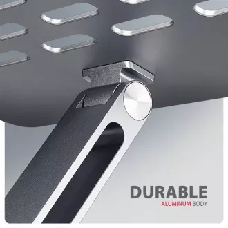Suport laptop AXAGON STND-LQ din aluminiu HQ, 10"-17.3", înălțime și unghi reglabile, gri